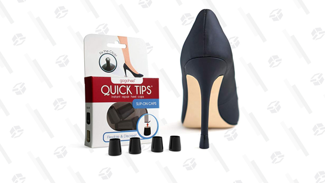 Quick Tips Heel Protector makes skinny stilettos more manageable, balance-wise. Simply stick a cap onto the bottom of your heel, and get a grip on the ground the next time you take them out on the town.
